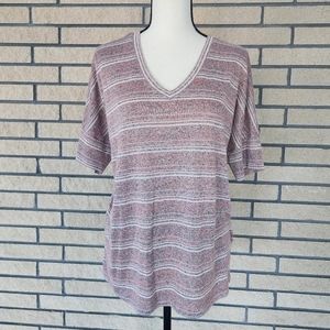 Calvin Klein Jeans Shirt | Calvin Klein Stripe V-neck Shirt for Women Si…